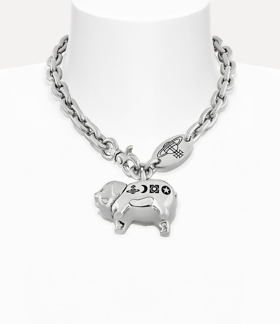 Vivienne Westwood Juanita Necklace in PLATINUM/BLACK Patina